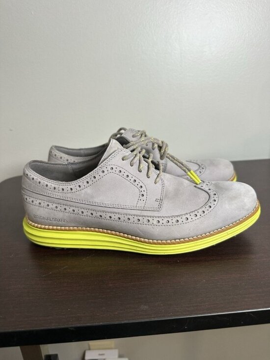 Cole Haan Zerogrand OG Wingtip Oxford Golf Shoes Waterproof Grey Neon Mens 8 main image 7